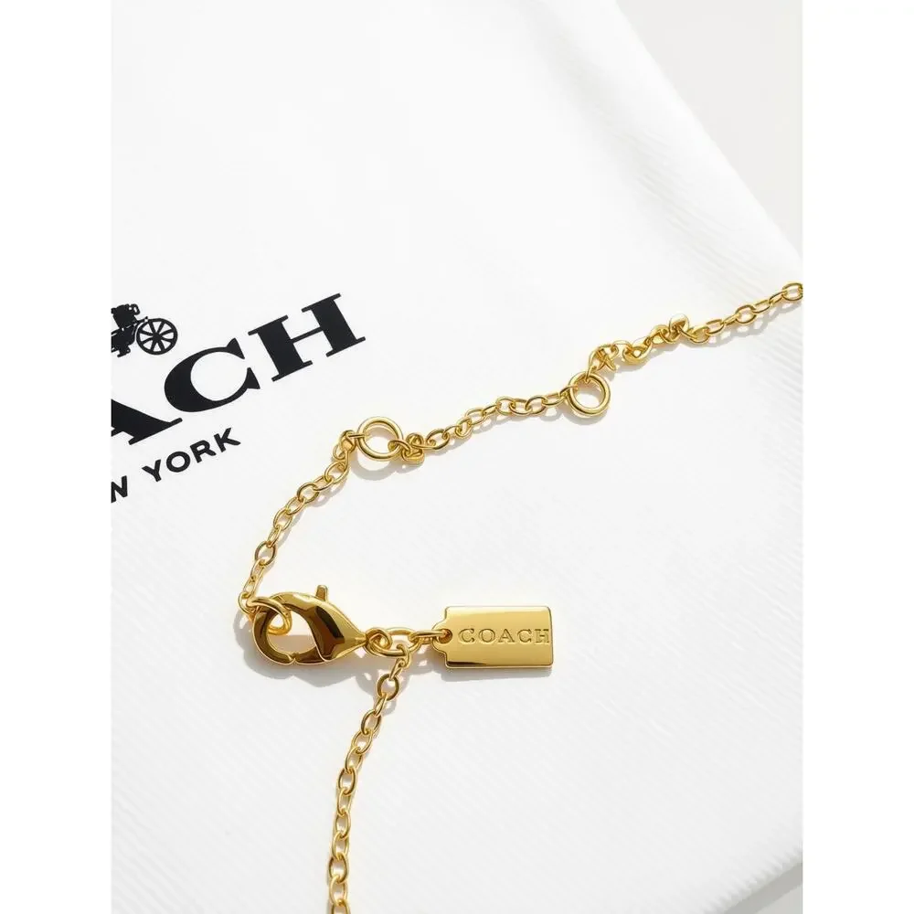 Coach Pavé Heart Pendant Necklace